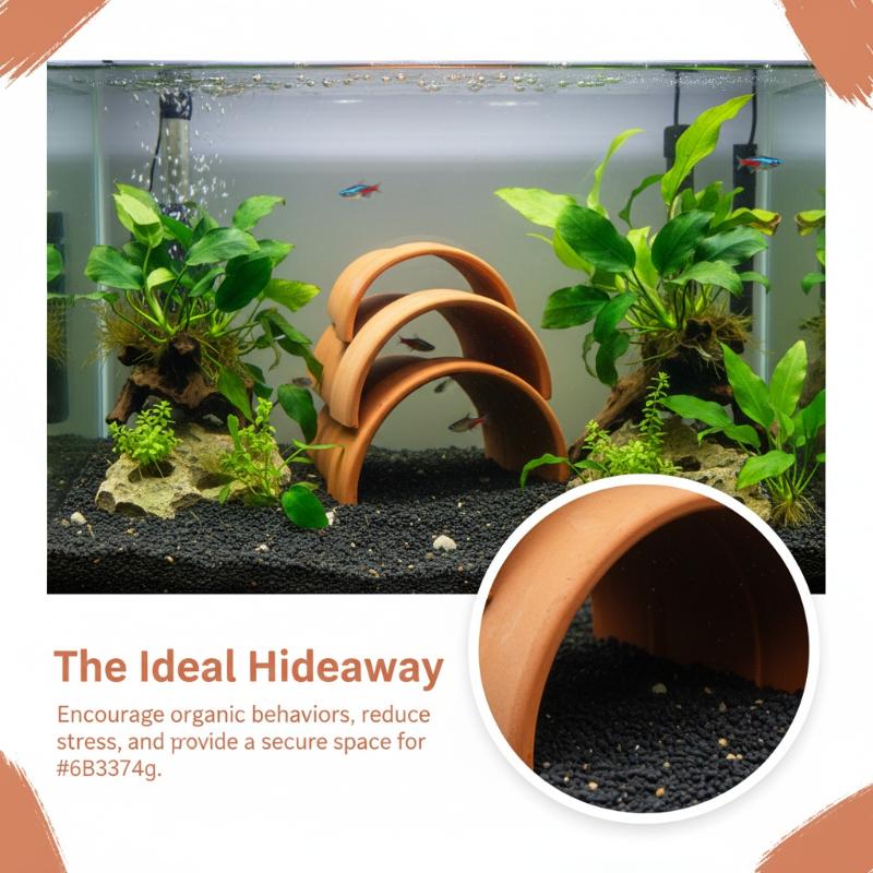 Hide Cave Ceramic - Keramische viskweekhol, ademende rode decoratieve garnalenschuilplaats